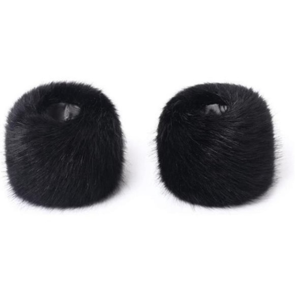FAUX Fur Wrist Cuffs- Winter Furry Bands Black Fox - Picture 4 of 6